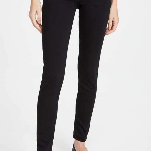 rag & bone high-rise skinny jeans in black - Picture 1 of 4